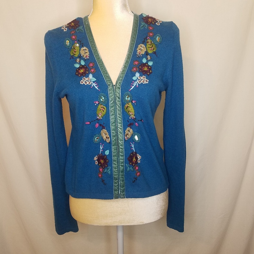 Boden floral embroidered size 10 cardigan sweater